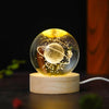 Solura™ GlowSphere 3D Galaxy Crystal Ball Night Light – Dimmable LED with Wooden Base