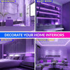 Solura™ Purple Neon Strip Light – Mood Lighting for Bedroom - With Adapter