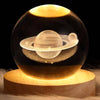 Solura™ GlowSphere 3D Galaxy Crystal Ball Night Light – Dimmable LED with Wooden Base