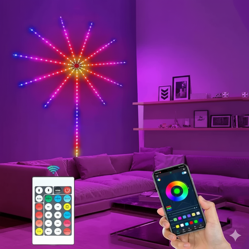 Solura™ Fireworks LED Strip – 16 Color Music Sync Light (USB, App Cont
